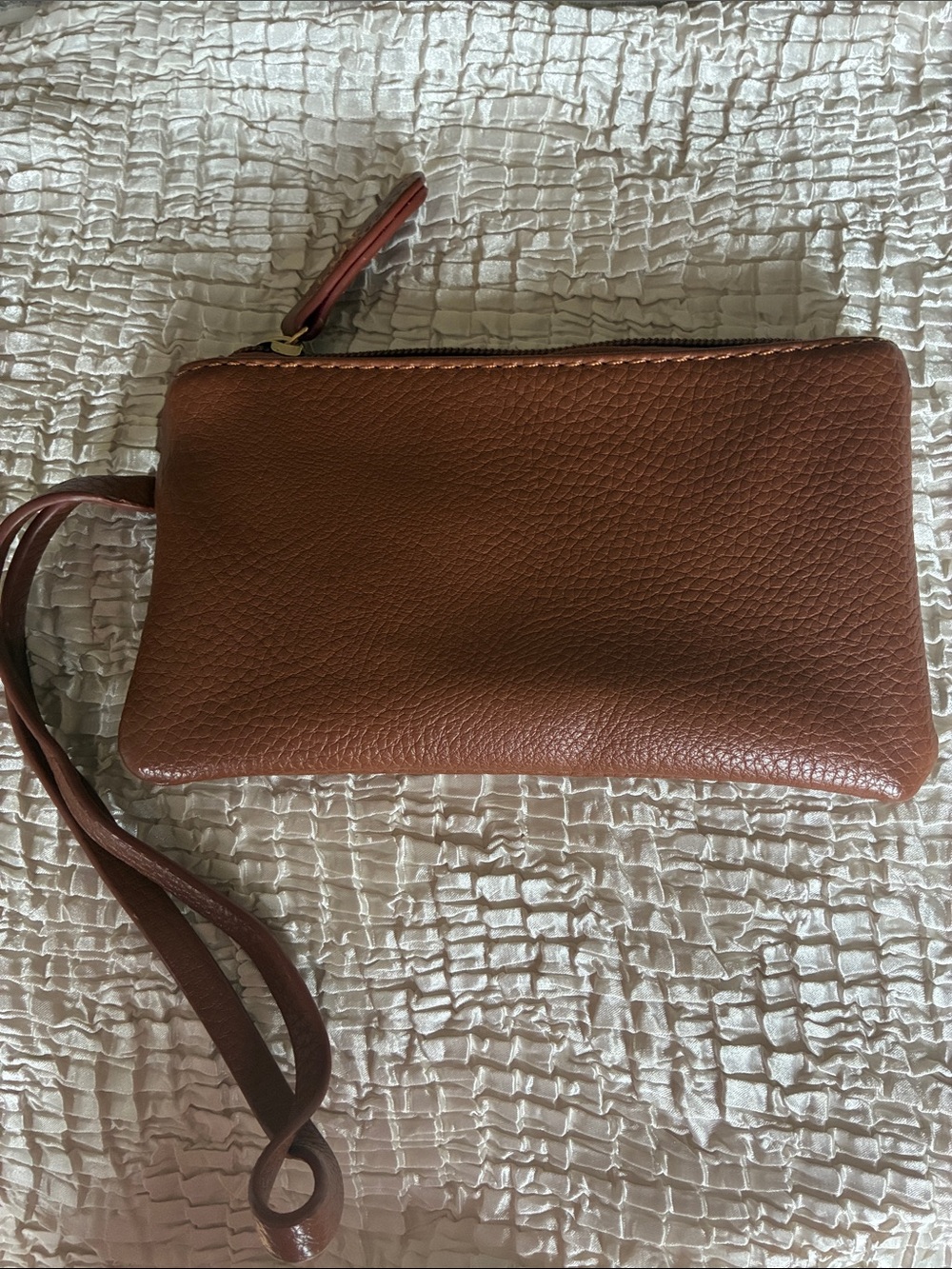 Leather Wristlet Brown 6.5x4โ